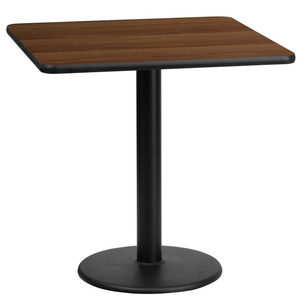 Emma and Oliver 24" Square Laminate Table Top with 18" Round Table Height Base