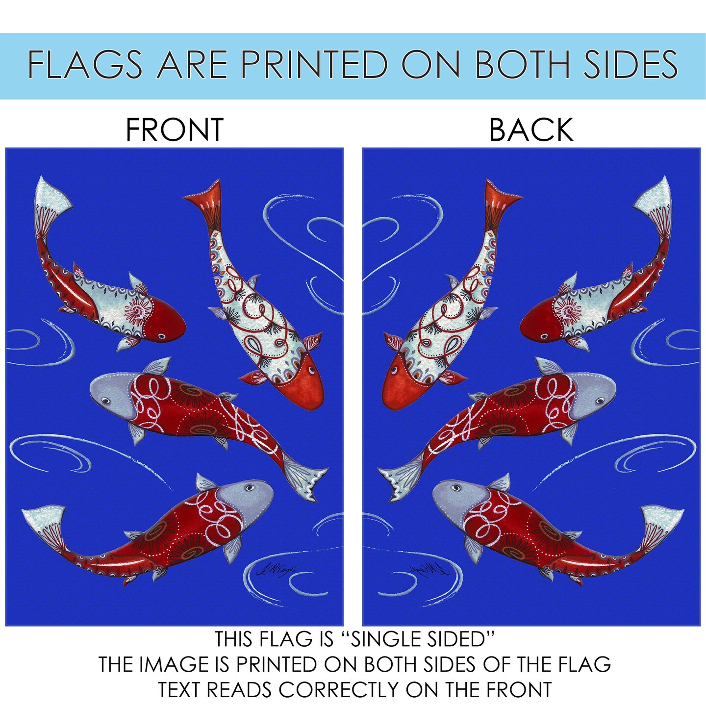 Koi Collection Decorative Fish Flag