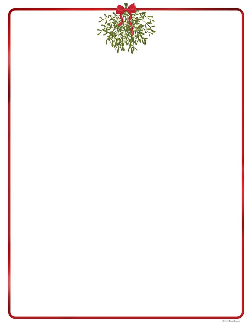 Great Papers! Foil Hanging Mistletoe Letterhead, for Invitations, Announcements and Personal Messages, Printer Friendly 8.5" x 11", 25 Pack (2023045)