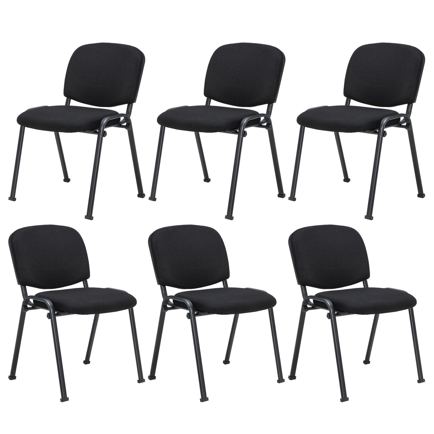 Office Chair with Metal Frame and Padded Cushions for Conference Room-Set of 5