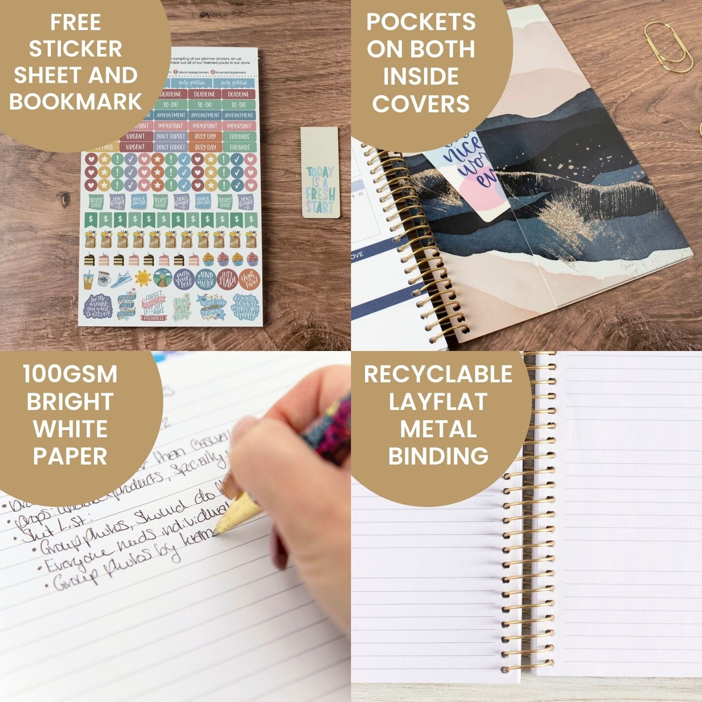 bloom daily planners 2024 Soft Cover Planner, 5.5" x 8.25", Golden Hour