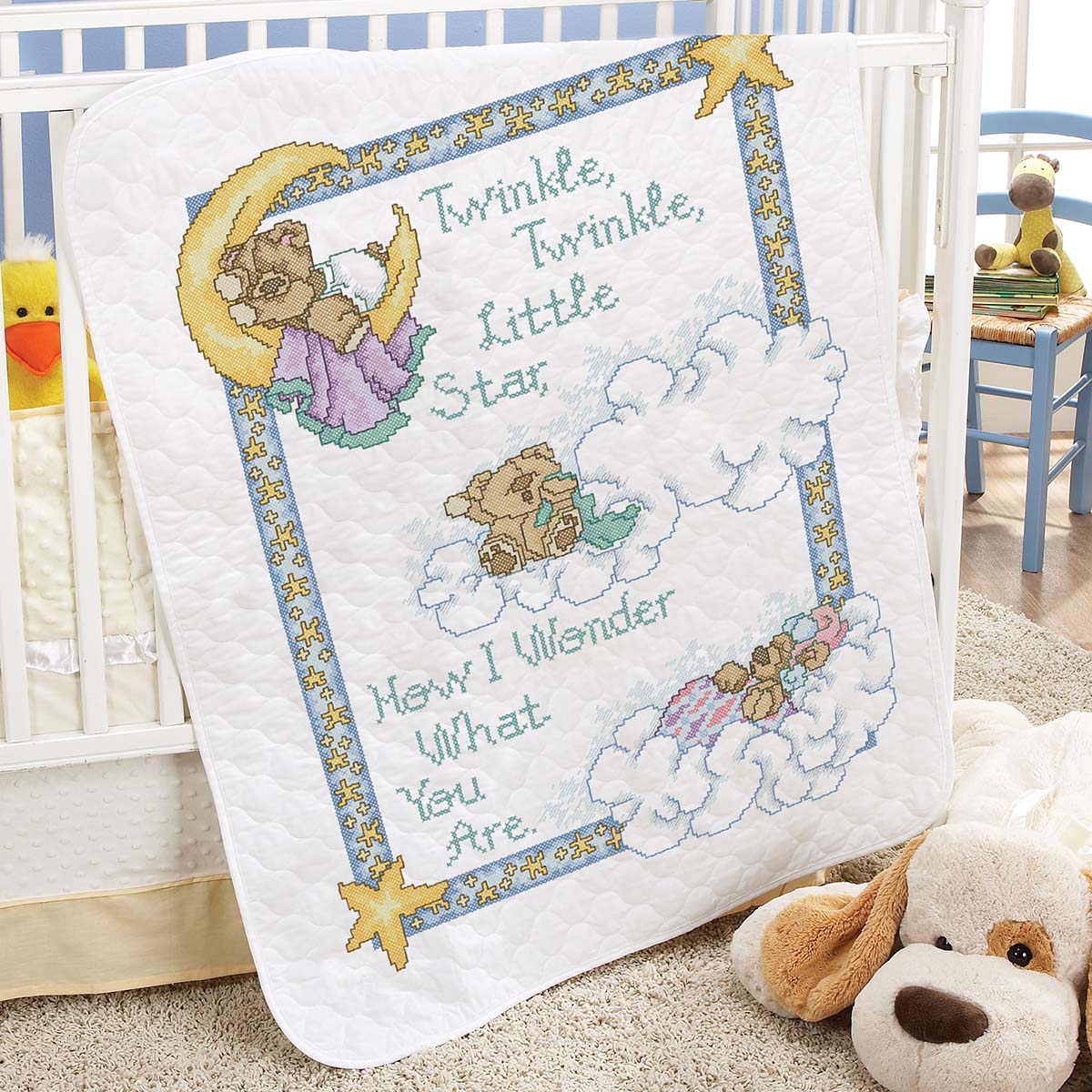 Stamped cross discount stitch baby blankets