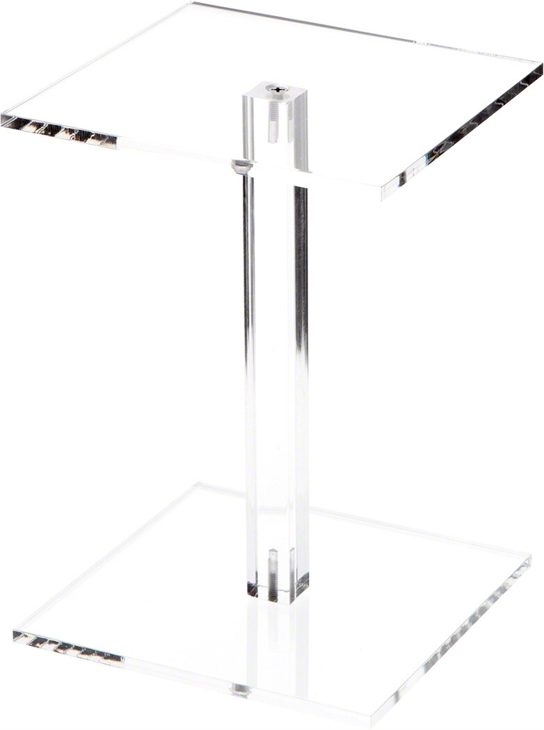 Plymor Clear Acrylic Square Barbell Pedestal Display Riser 8.5 inches ...