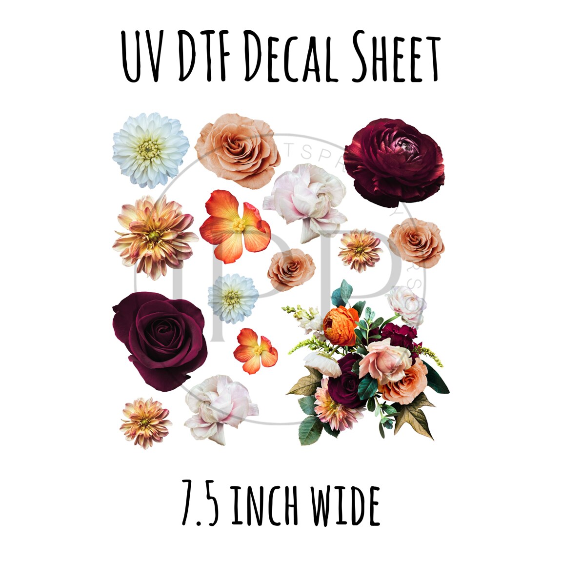 #116- Real Fall Floral- UV DTF Decal SHEET
