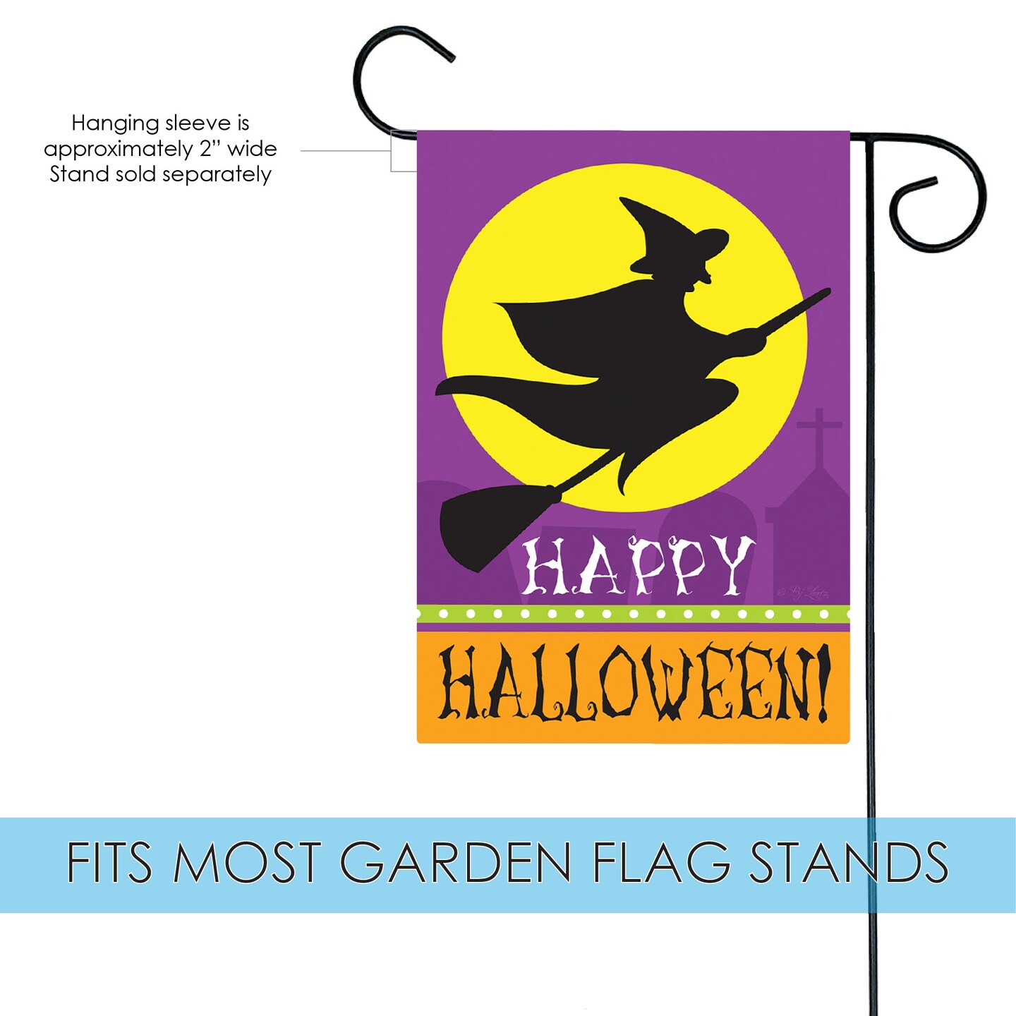 Witch Silhouette Decorative Halloween Flag