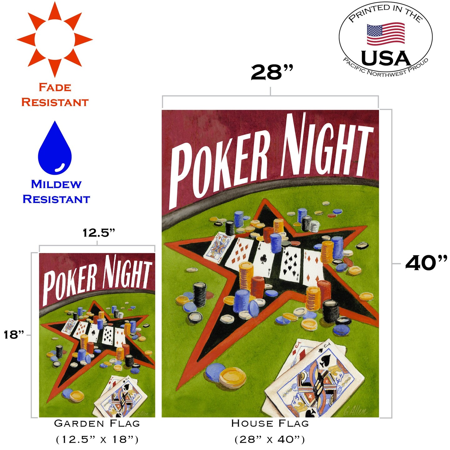 Poker Night Decorative Poker Flag