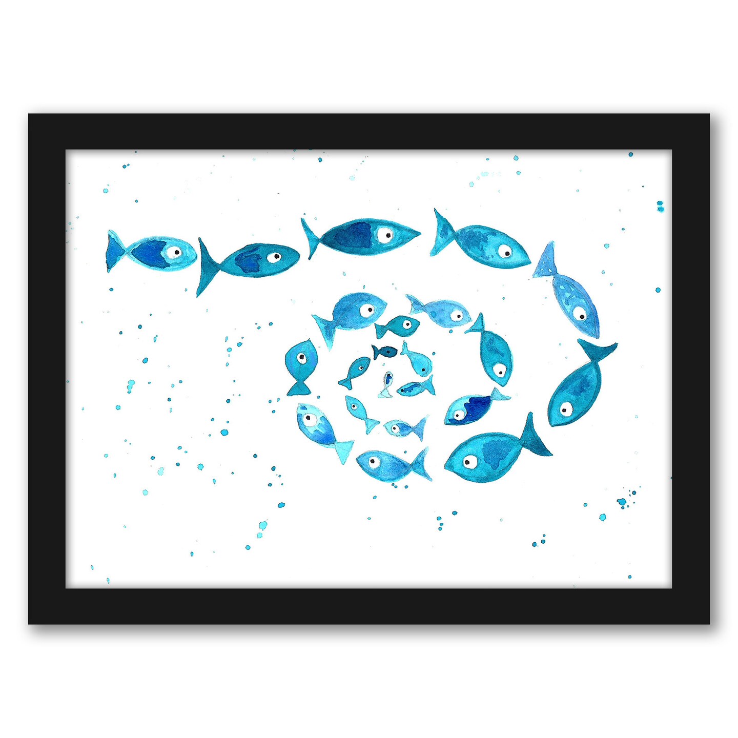 Fish Cluster Circle by T.J. Heiser Frame  - Americanflat