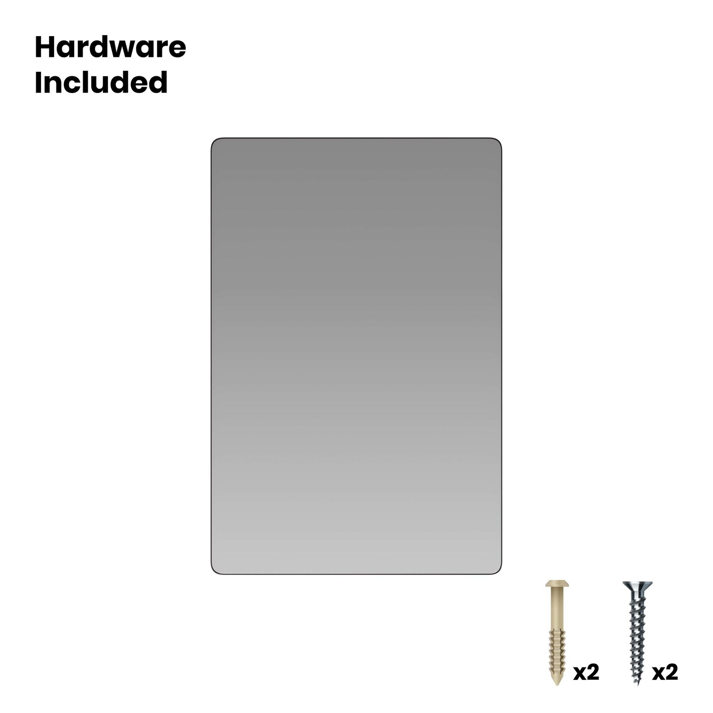 Merrick Lane Hanging Mirror Modern Metal Frame Bordered Wall Mount Mirror with Rounded Corners