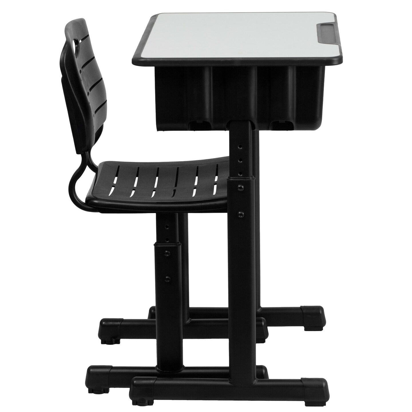 Emma and Oliver Adjustable Height Student Desk and Chair with Pedestal Frame