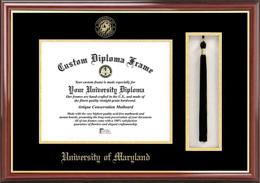 University of Maryland 17w x 13h Tassel Box and Diploma Frame