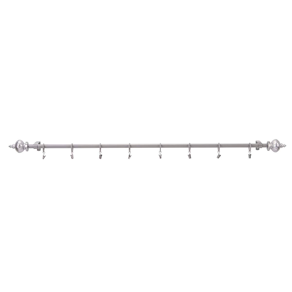 Herrschners  Silver Finial Rod with Clips Hanger