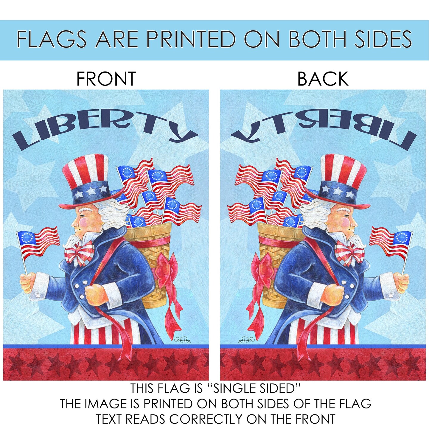 Uncle Sam Decorative Patriotic Flag