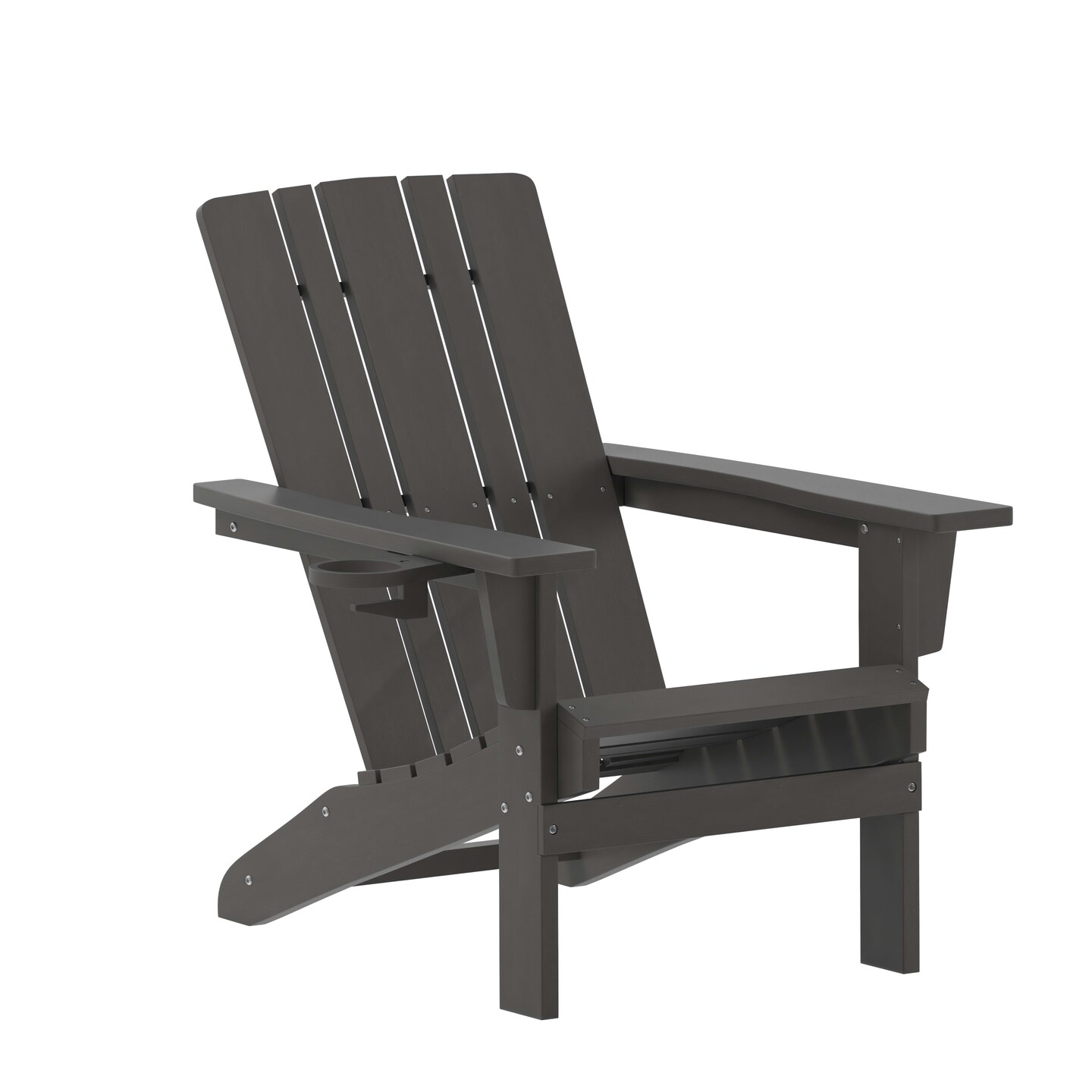 Merrick Lane Ridley Adirondack Chair with Cup Holder, Weather Resistant HDPE Adirondack Chair