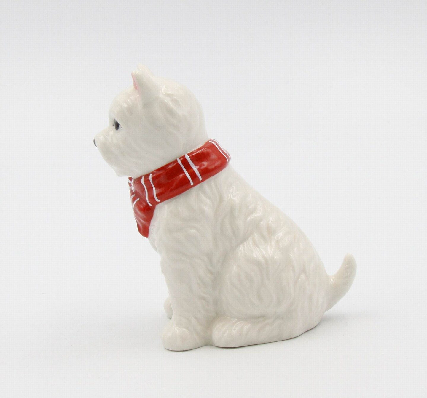 Ceramic Westie Dog with Red Scarf Figurine, Home D&#xE9;cor, Gift for Her, Gift for Mom, Dog Lover Gift, Pet Loss Gift