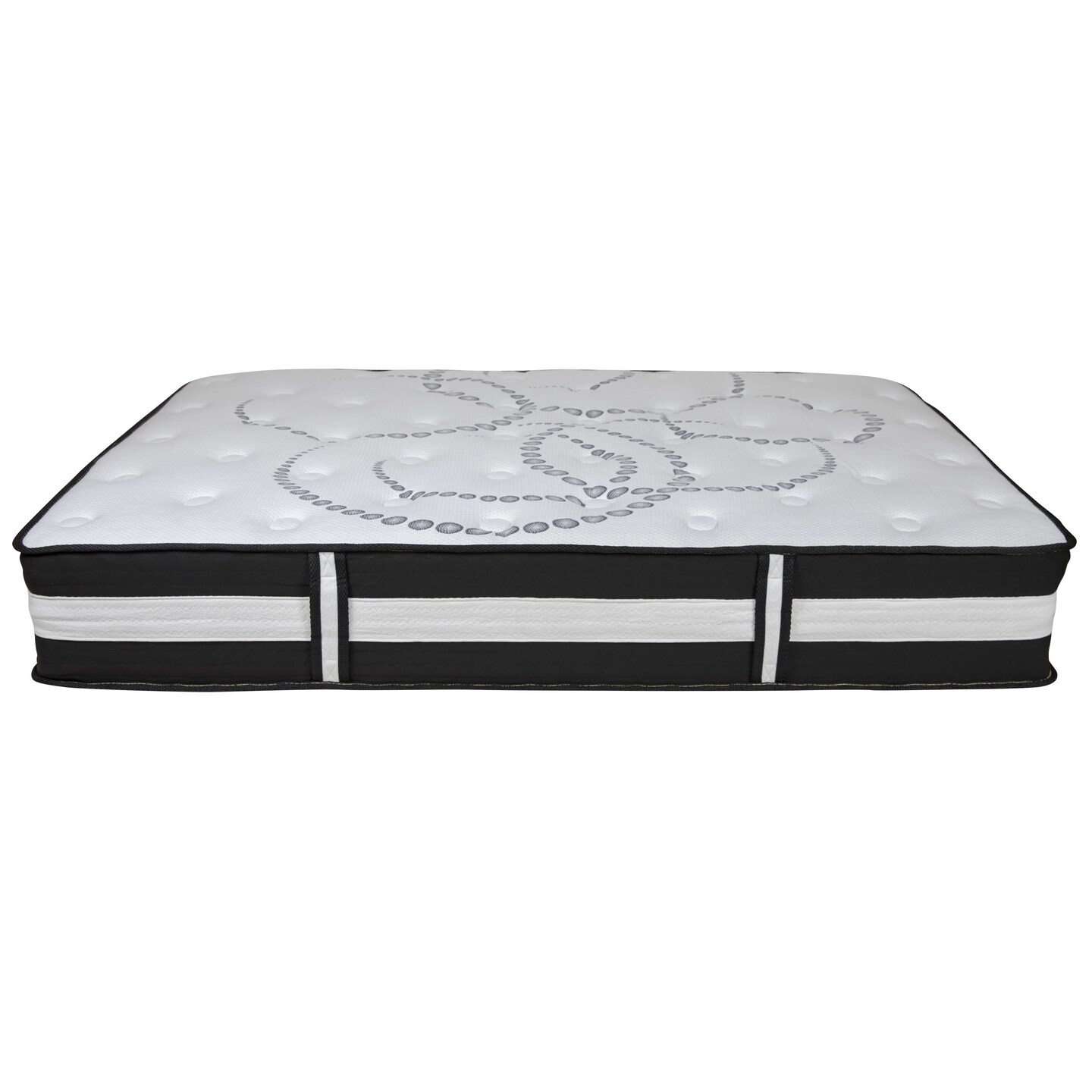 Emma and Oliver Complete Bed Set: Metal Platform Frame; Hybrid Pocket Spring Mattress in a Box and Cool Gel Memory Foam Topper