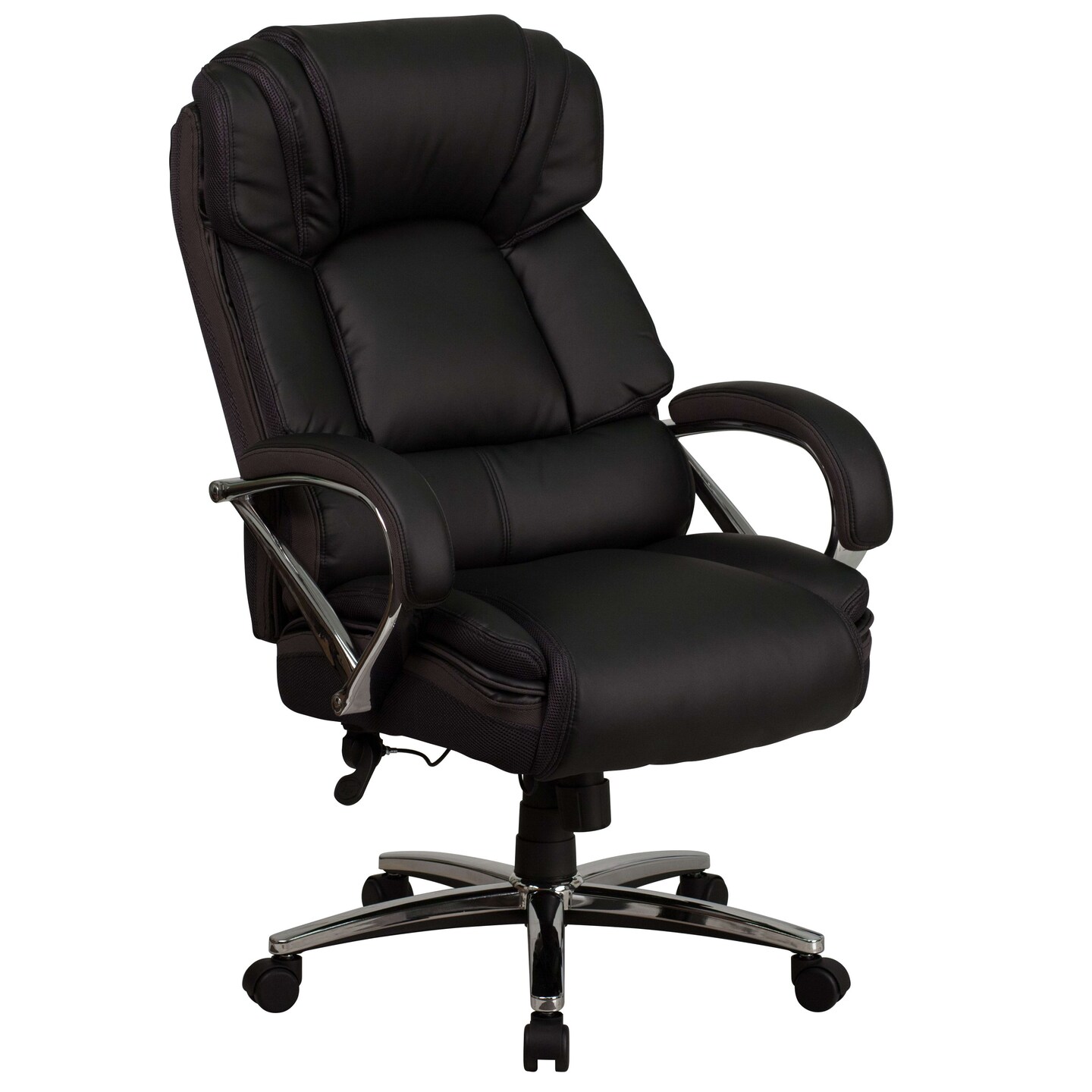 Emma and Oliver Big & Tall 500 lb. Rated Leather Executive Swivel Ergonomic Office Chair with Chrome Base and Arms