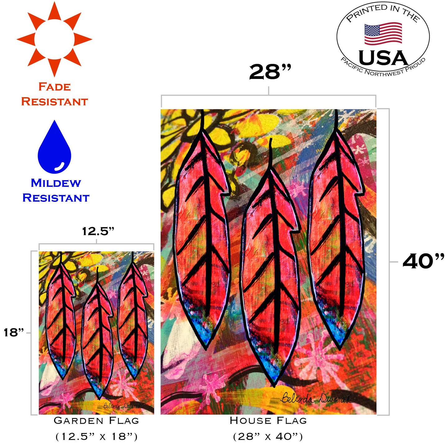 Flashy Feathers Decorative Feather Flag