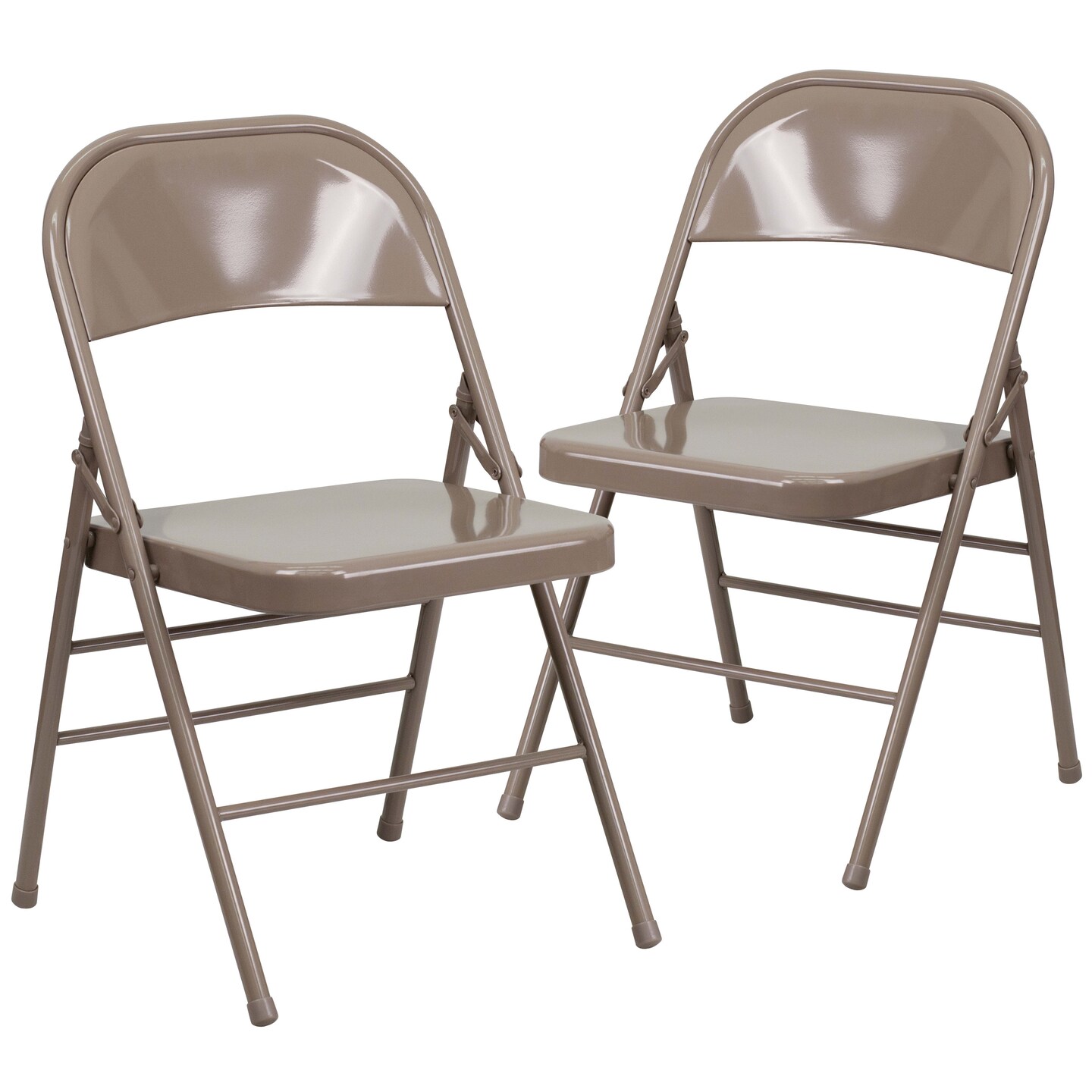 Emma and Oliver 2 Pack Home &#x26; Office Portable Party Events Steel Metal Folding Chair