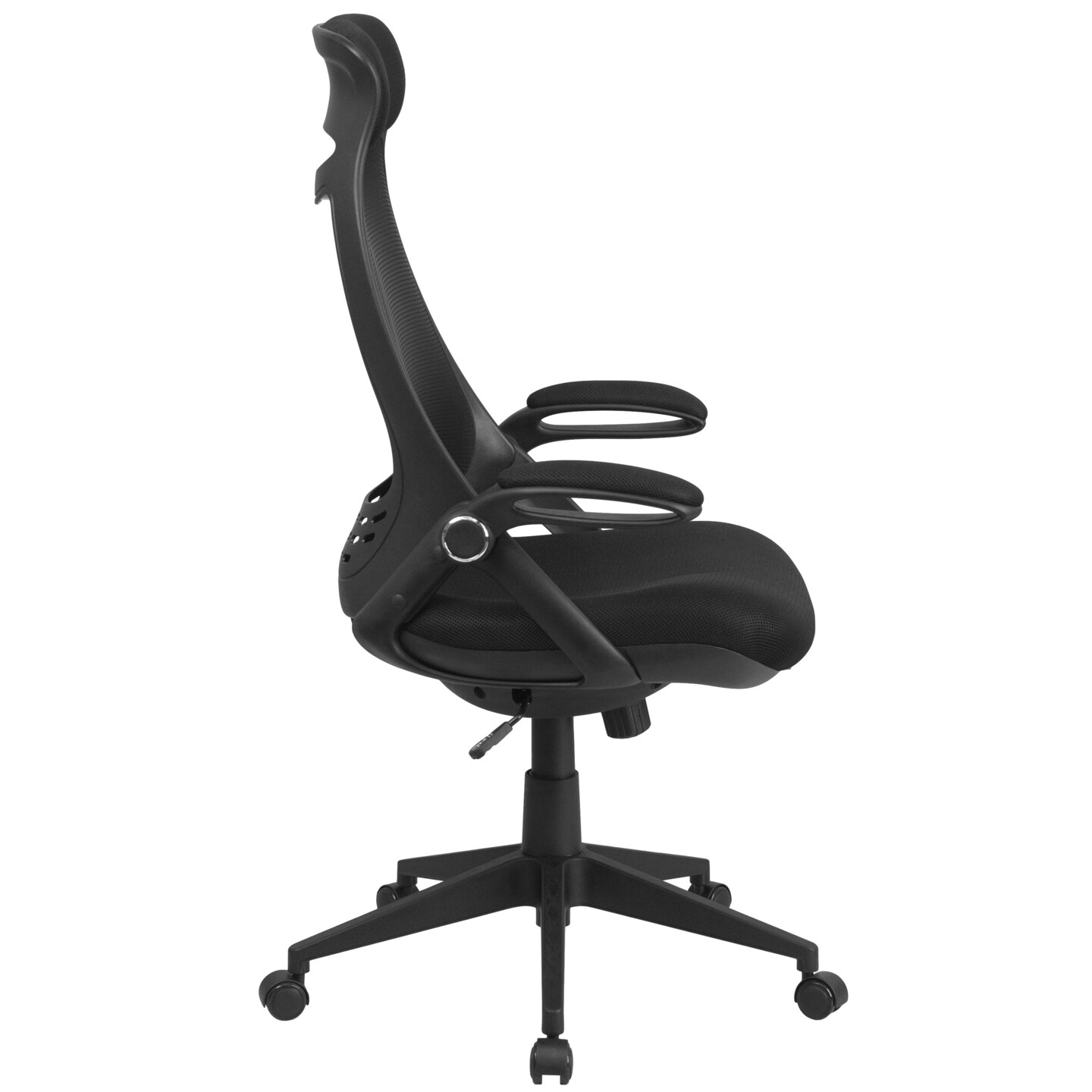 Emma and Oliver High Back Mesh Executive Swivel Office Chair with Flip-Up Arms