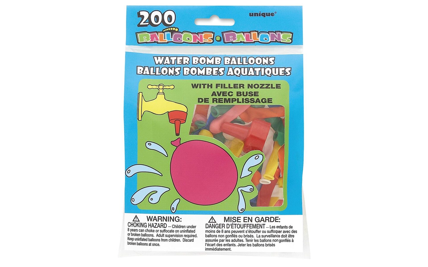 Unique Balloons Water Bomb &#x26; Nozzle 200pc