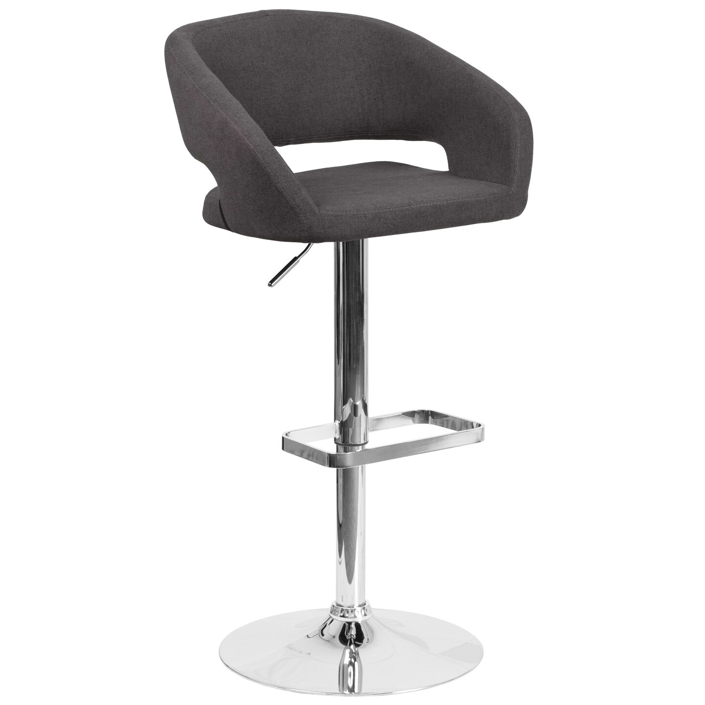 Merrick Lane Rothko Modern Bar Stool Rounded Mid-Back Stool With Height Adjustable Swivel Seat