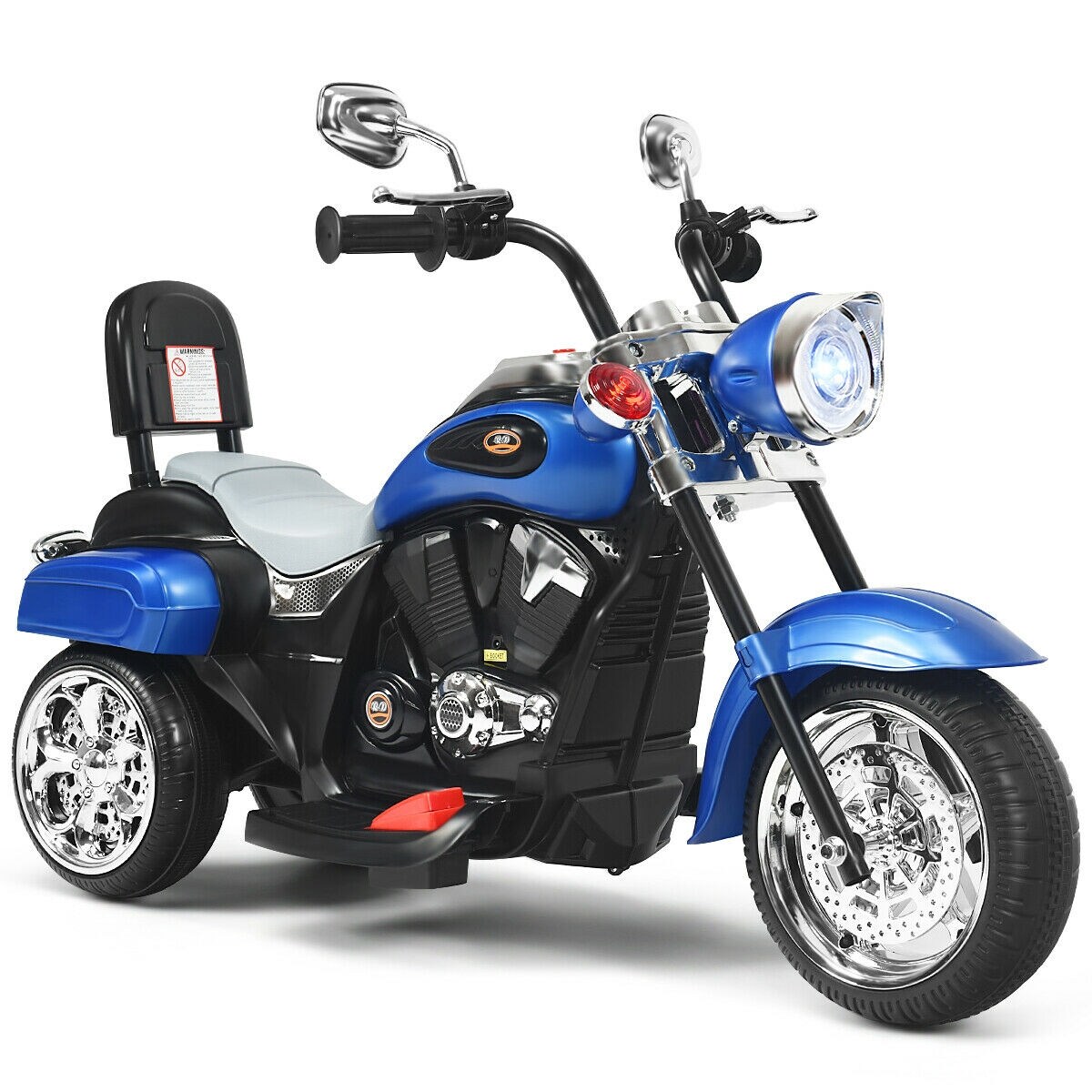 6V Chopper Style Motorcycle with Bright Headlight and Cheering Music Perfect Gift to Kids