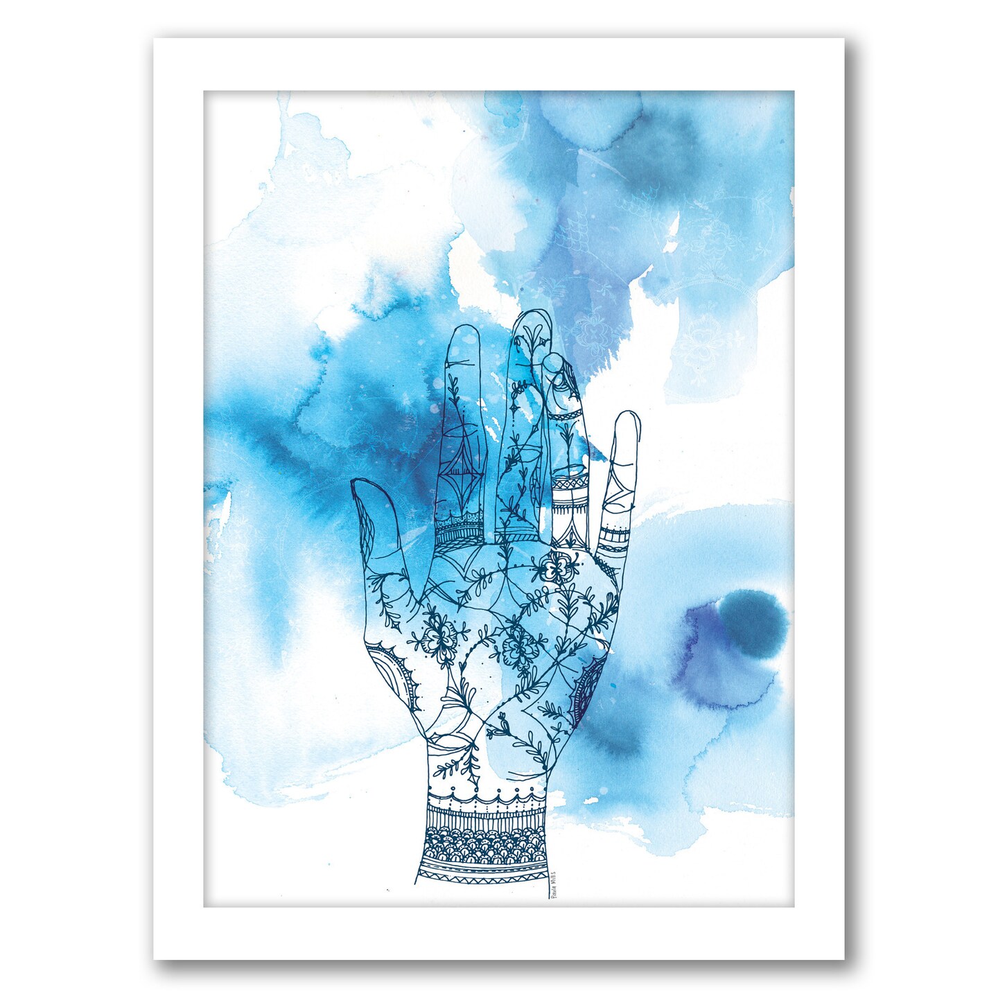 Blue Wash Hand by Paula Mills Frame  - Americanflat