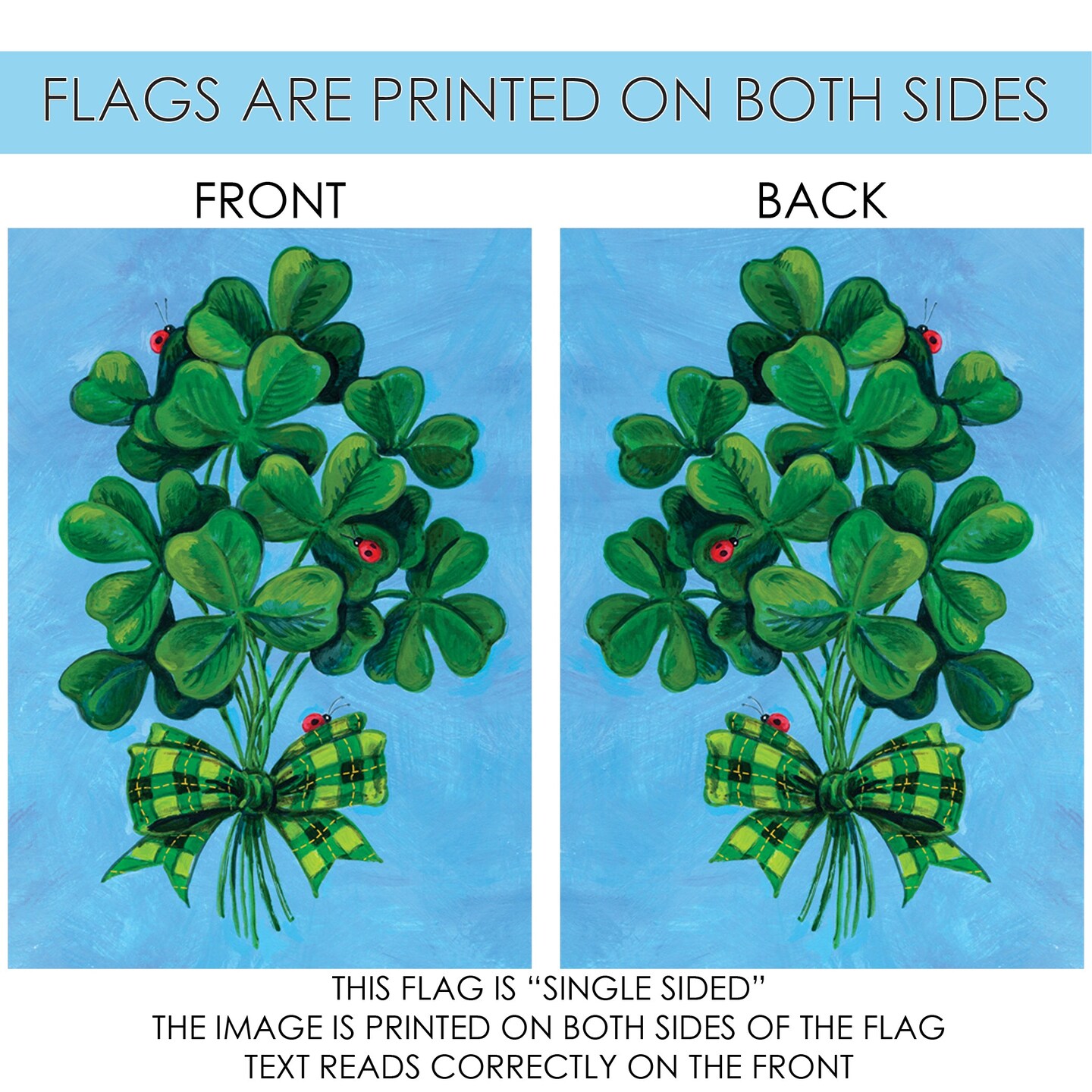 Shamrock Bouquet Decorative St Patricks Day Flag