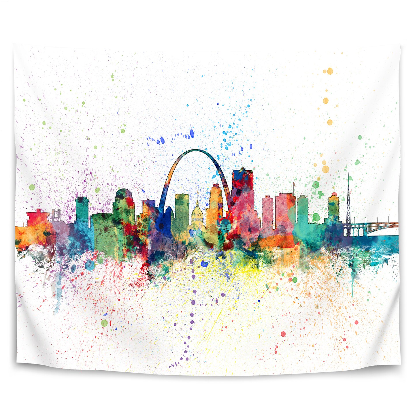 St Louis Missouri Skyline I by Michael Tompsett 26" X 36" Wall Tapestry
