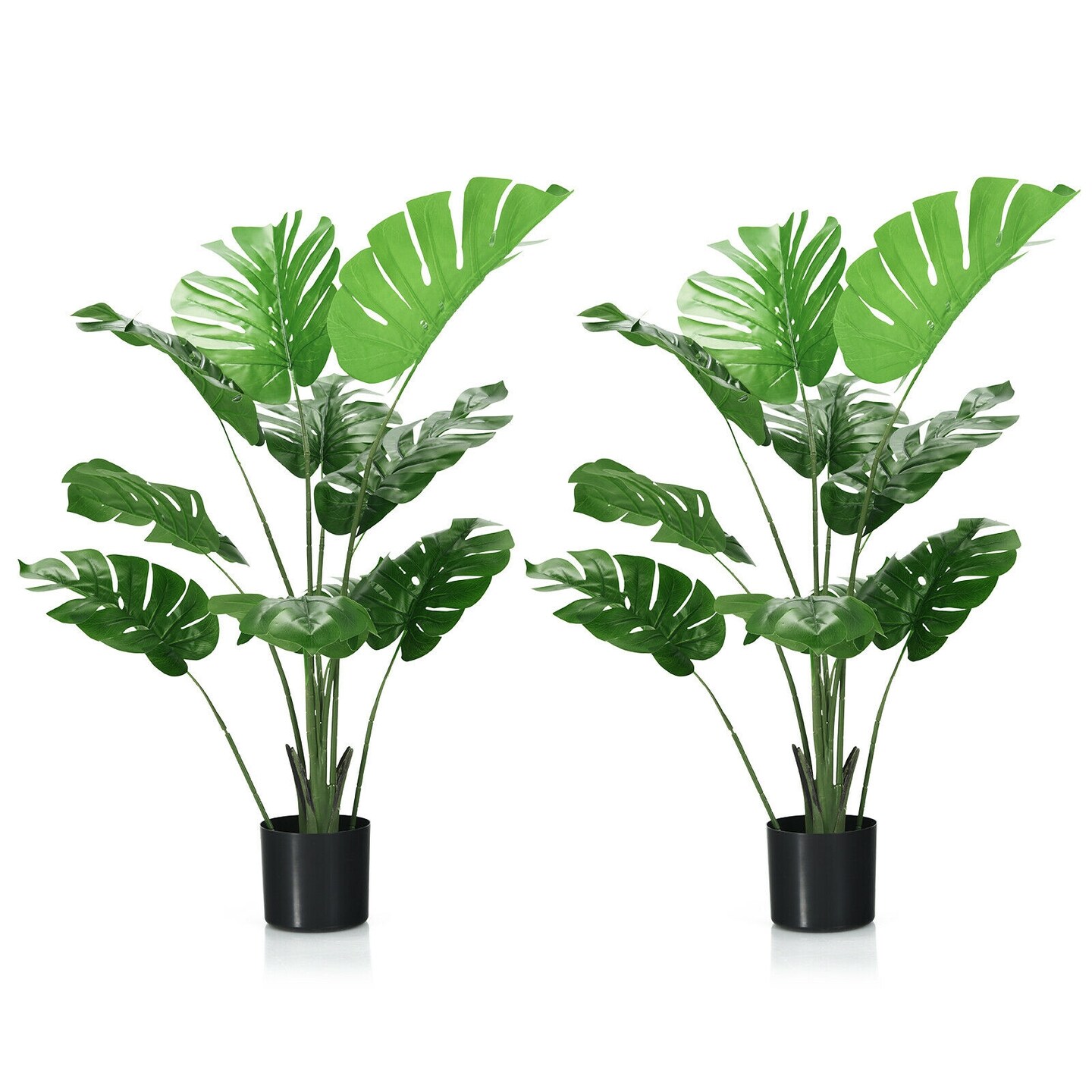 2 Pack Artificial Monstera store Deliciosa Tree with 10 Leaves of Different Sizes