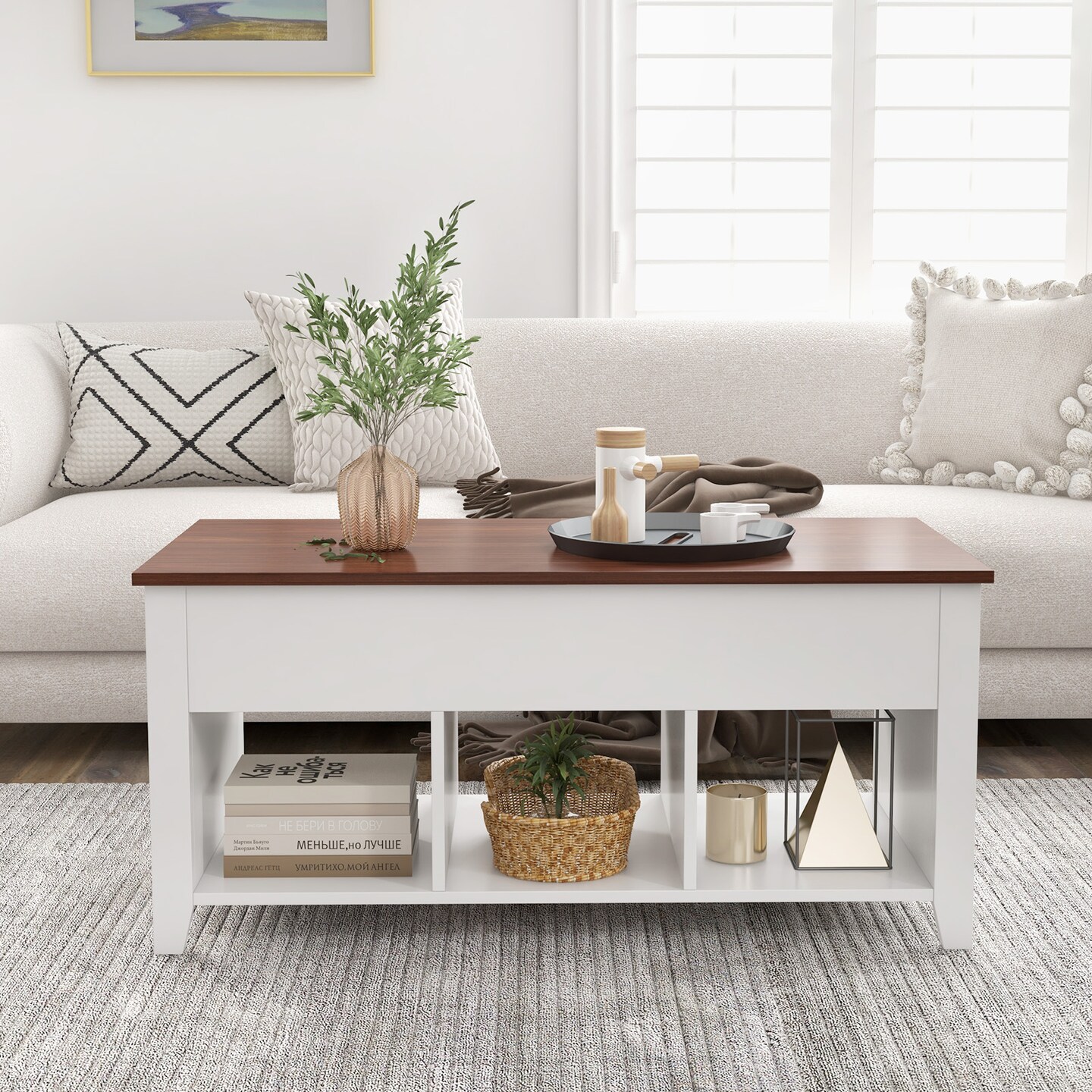Lift Top Coffee Table with Hidden Storage Compartment