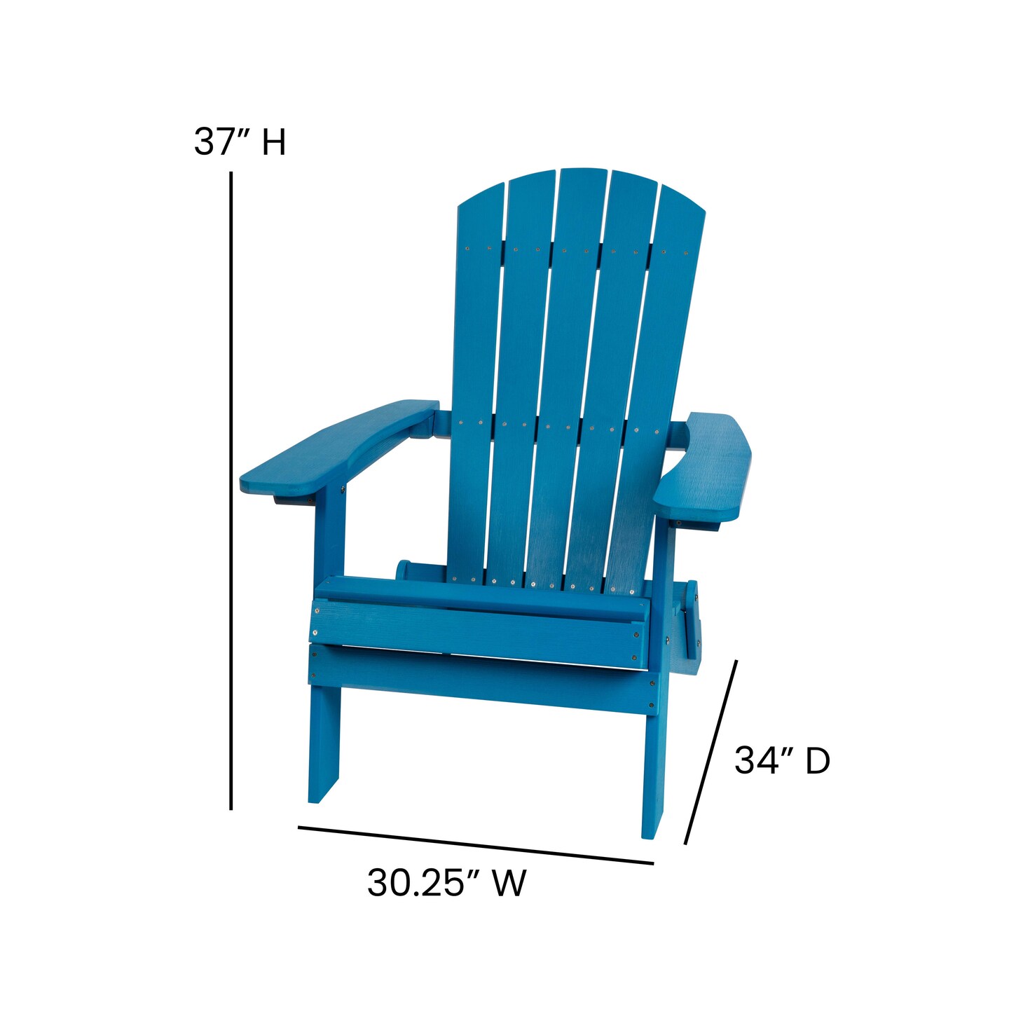 Merrick Lane Set Of Two Riviera Folding Adirondack Patio Chairs With Matching Outdoor Side Table