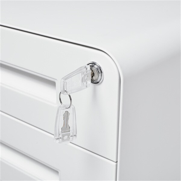 Mobile File Cabinet with Lock and Key | 3 Drawer Metal Storage Filing with Anti tilt Wheels for Home &#x26; Office