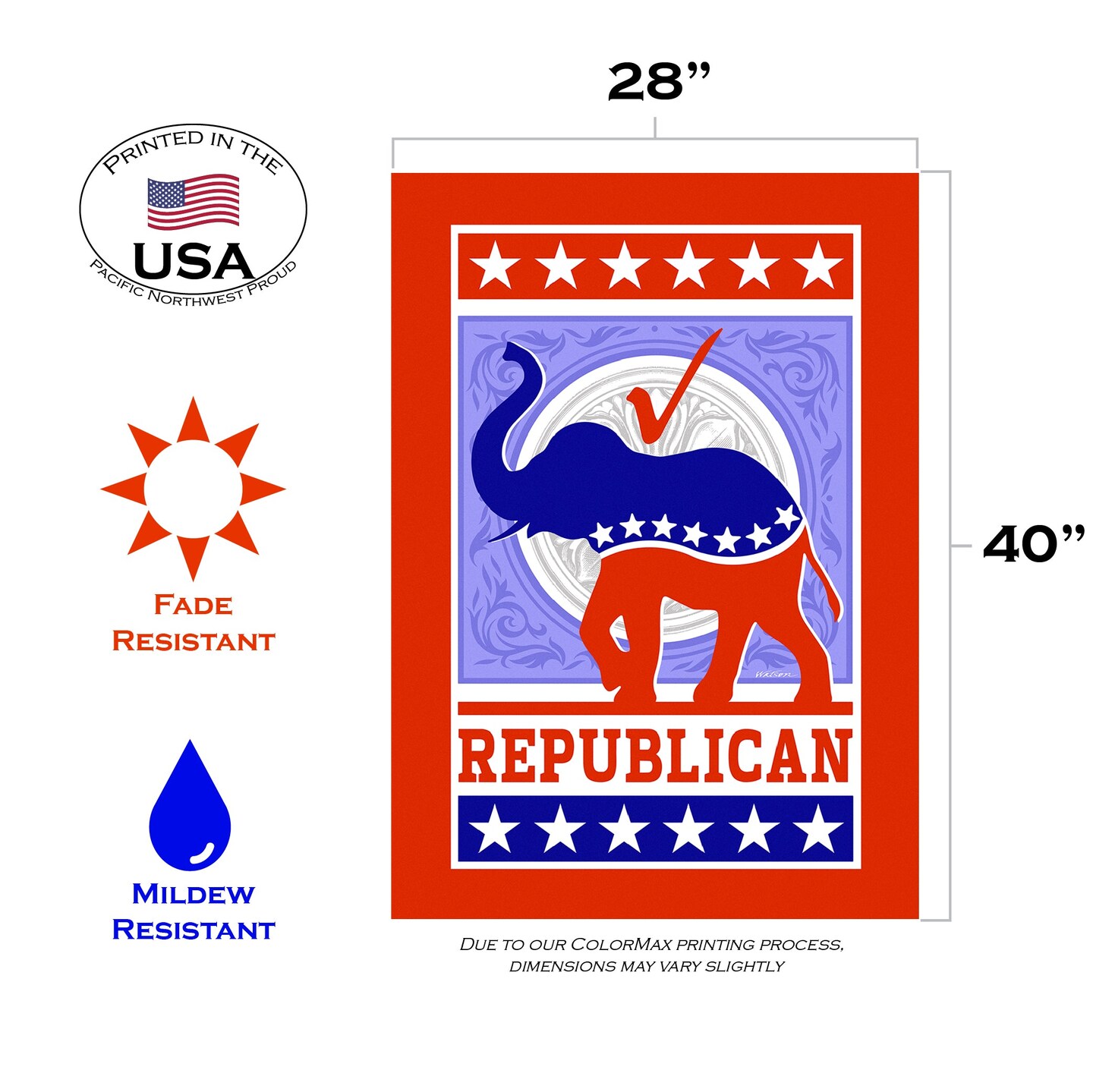 Vote Republican Decorative Republican Flag