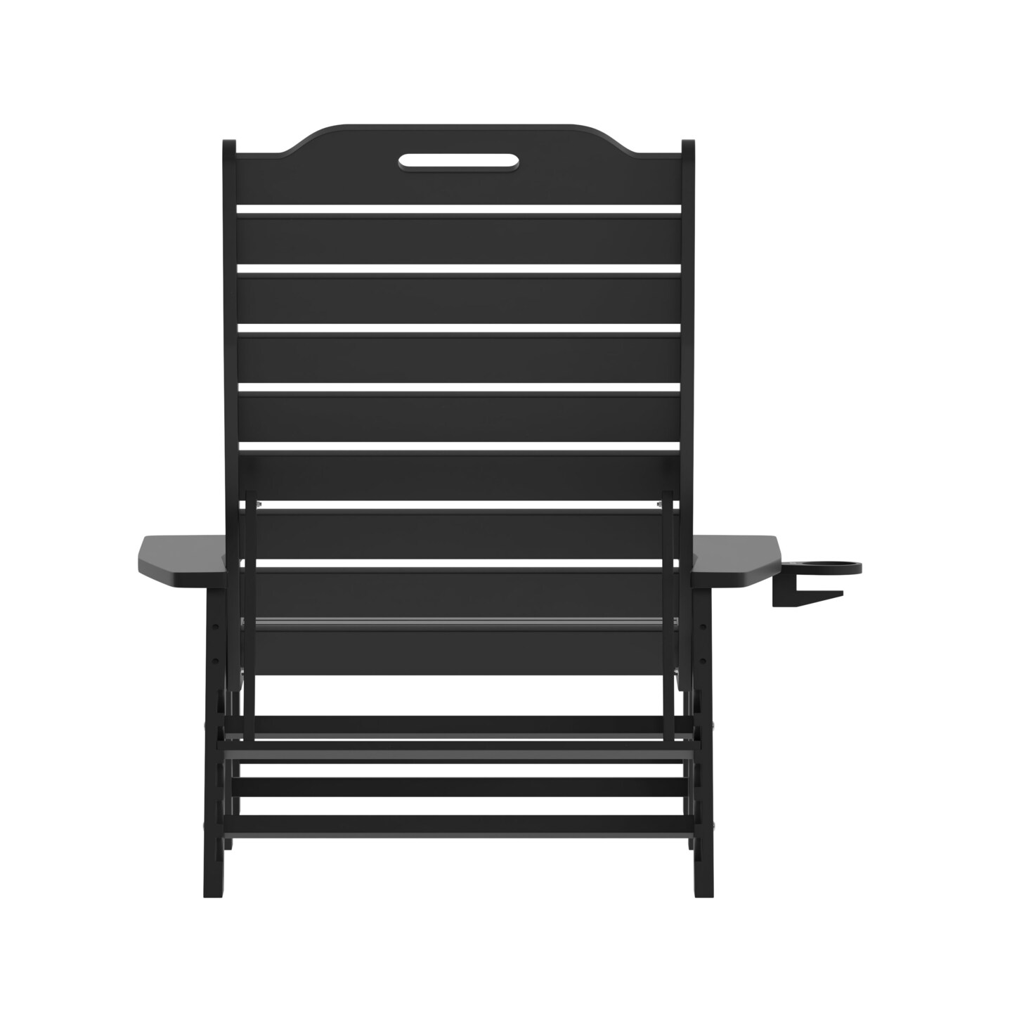 Merrick Lane Gaylord Adjustable Adirondack Lounger with Cup Holder- All-Weather Indoor/Outdoor HDPE Lounge Chair