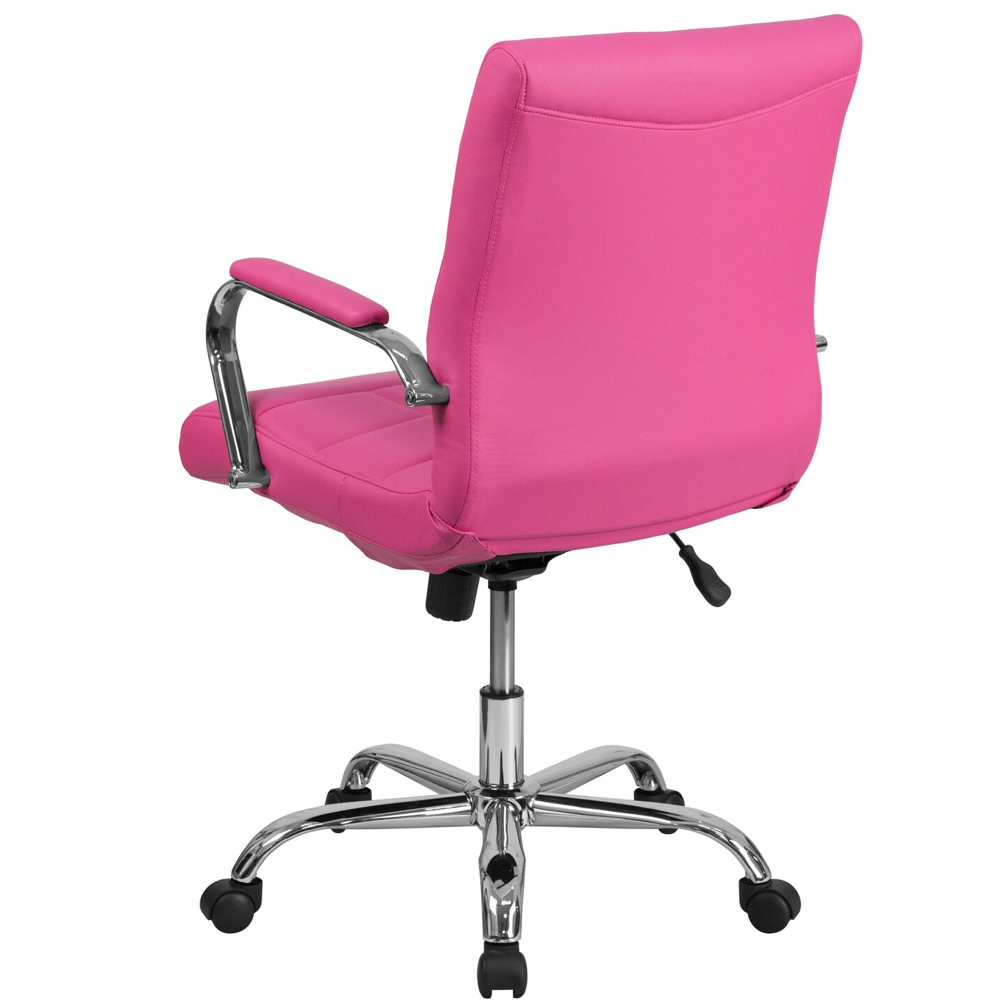 Emma and Oliver Mid-Back Vinyl Executive Swivel Office Chair with Chrome Base and Arms