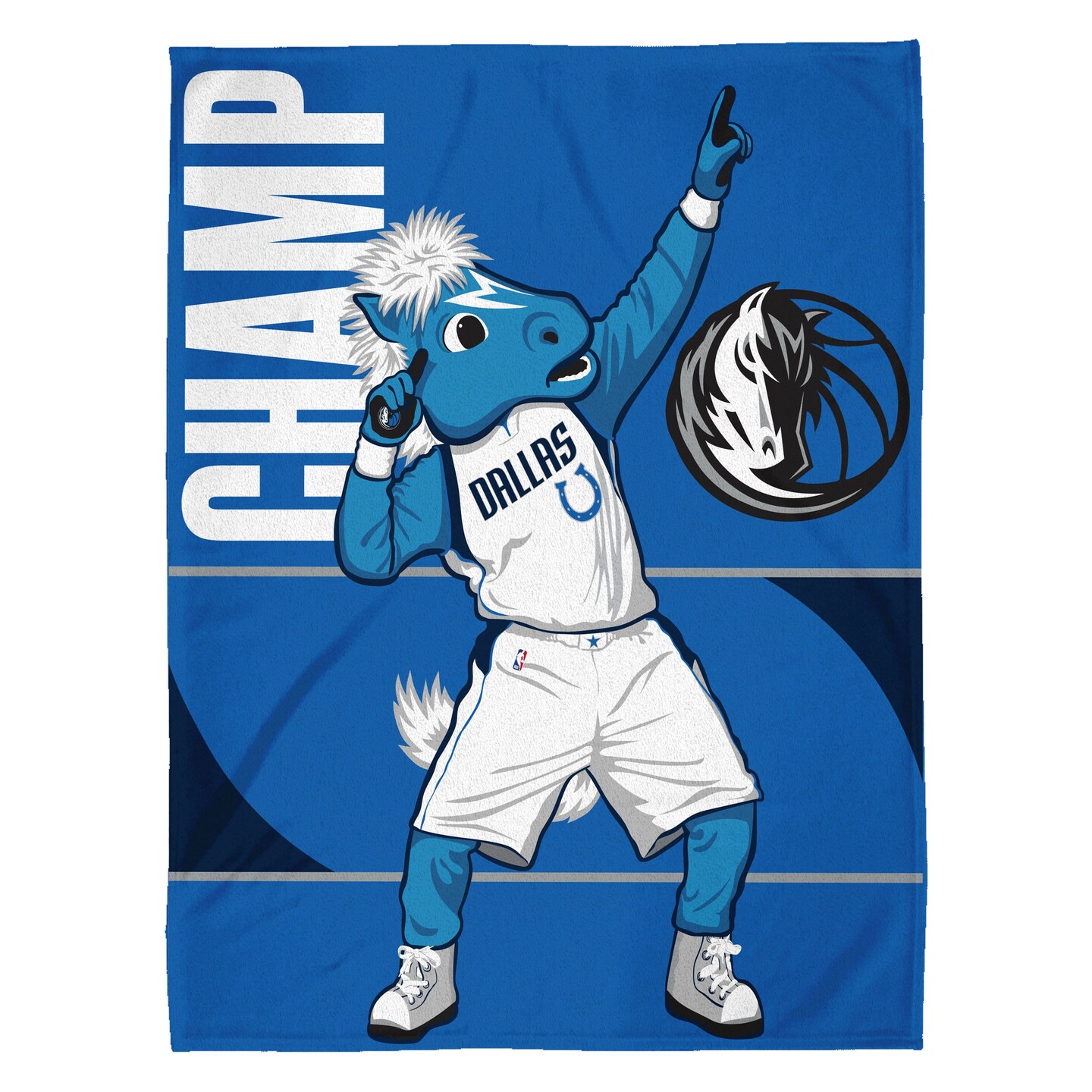 Sleep Squad Dallas Mavericks Champ Mascot 60&#x201D; x 80&#x201D; Raschel Plush Basketball Blanket