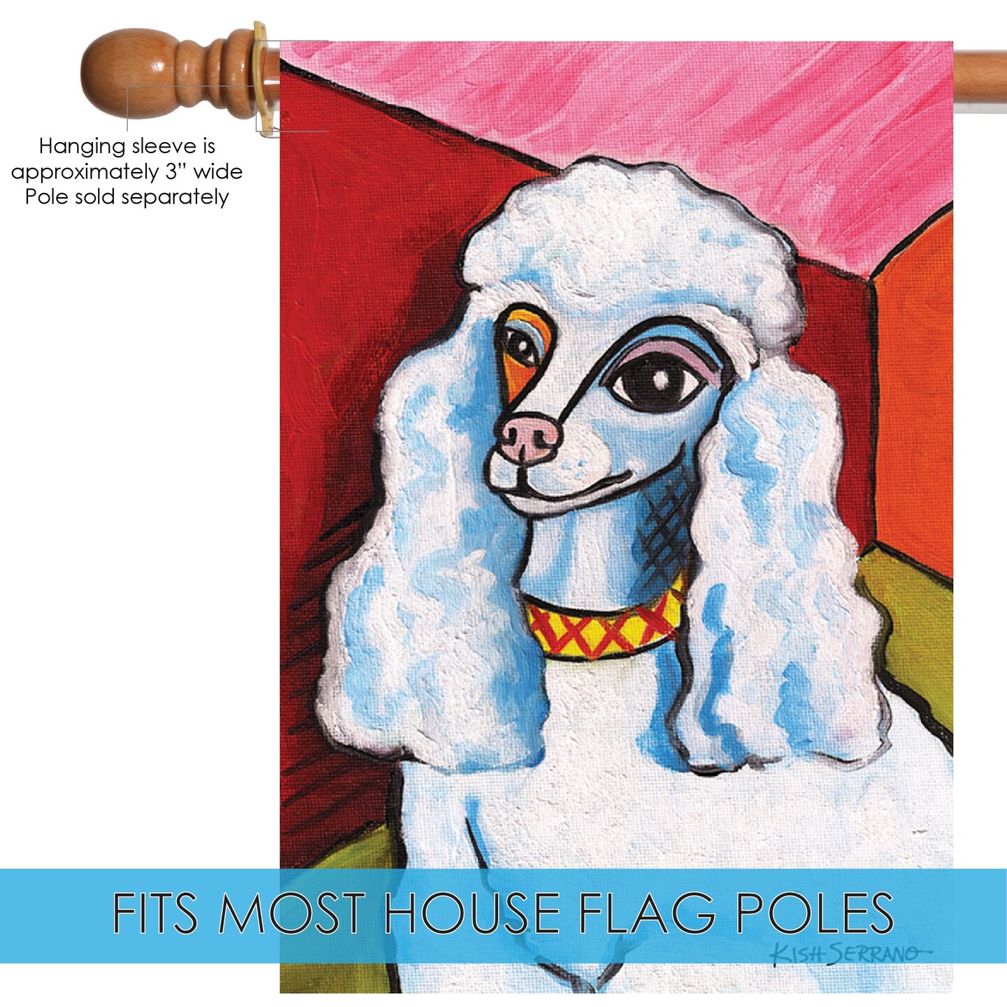 Pawcasso-Poodle Decorative Dog Flag