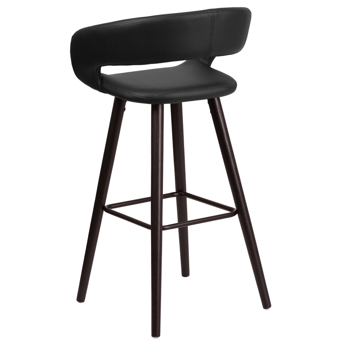 Merrick Lane Plath Wood Ultramodern Bar Counter Stool With Upholstered Seat