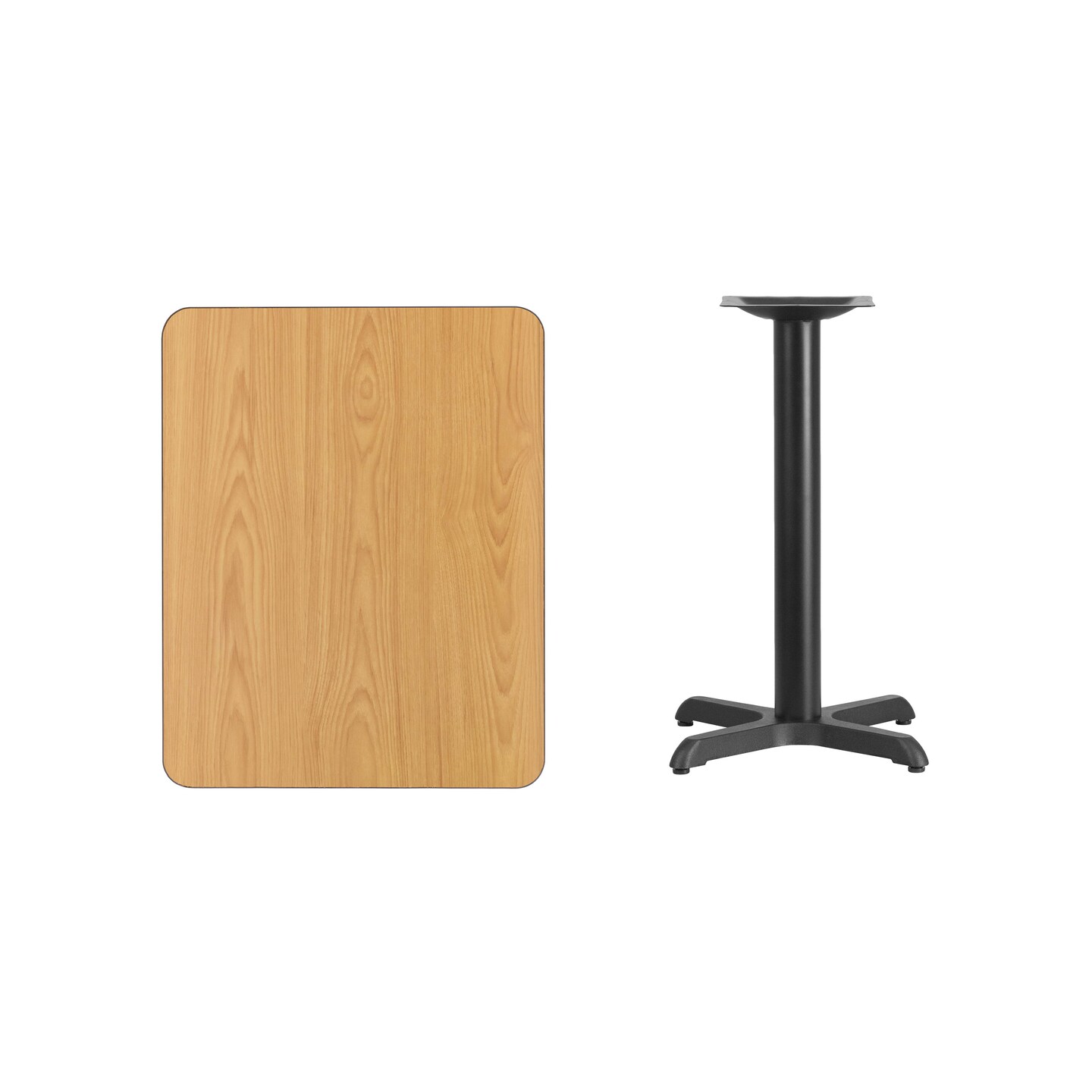 Emma and Oliver 24"x30" Rectangular Laminate Table with 22"x22" Table Height Base