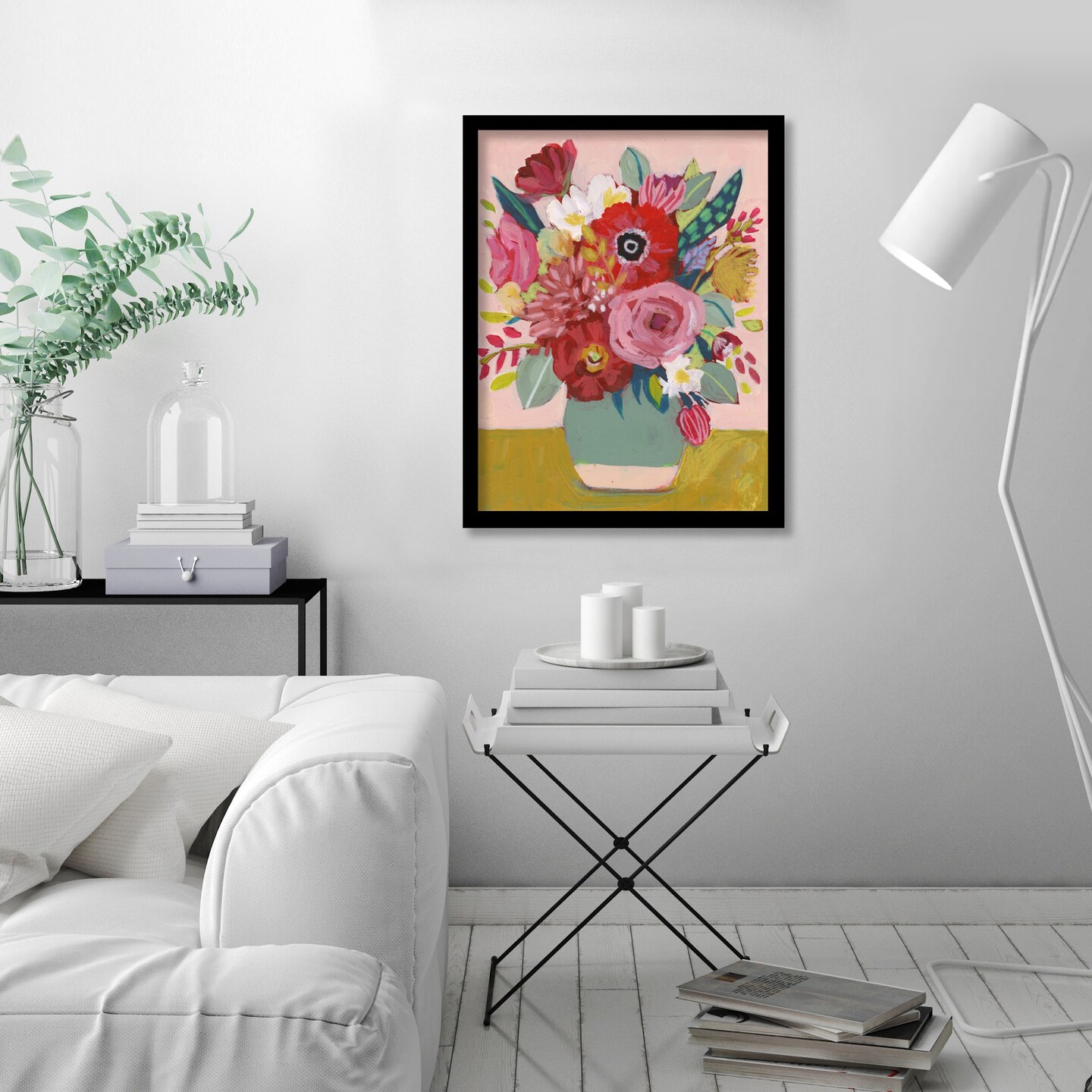 For My Mom Floral by Sharon Montgomery Black Framed Wall Art - Americanflat