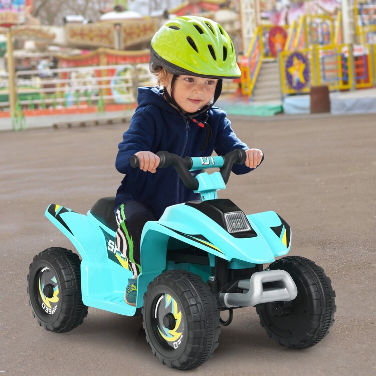 6V Kids Electric 4 Wheels Ride-On Toy with Wear-Resistant Wheels for Indoor Outdoor Use