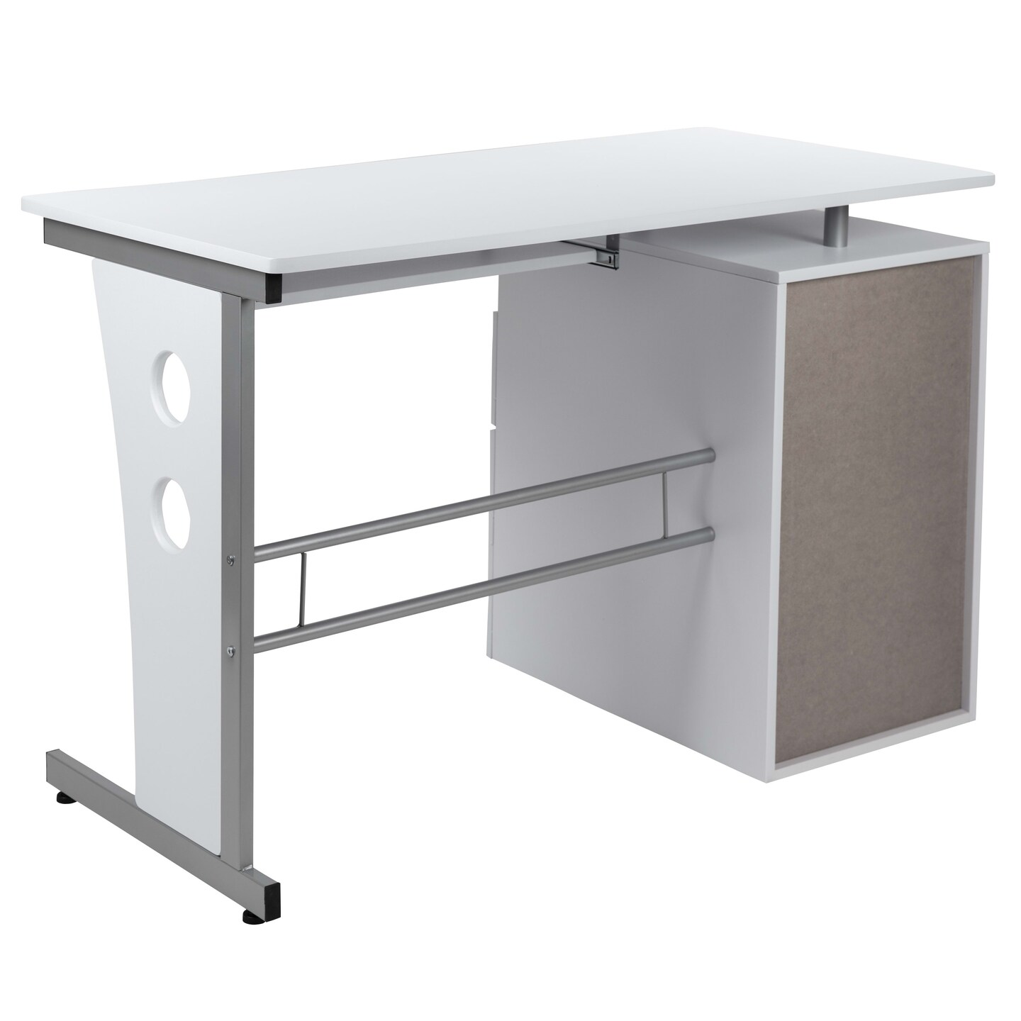 Emma and Oliver Desk with Three Drawer Single Pedestal and Pull-Out Keyboard Tray