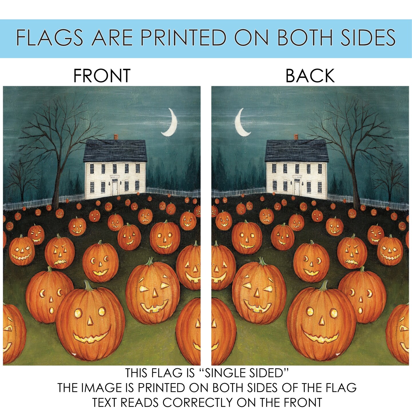 Pumpkin Hollow House Decorative Halloween Flag