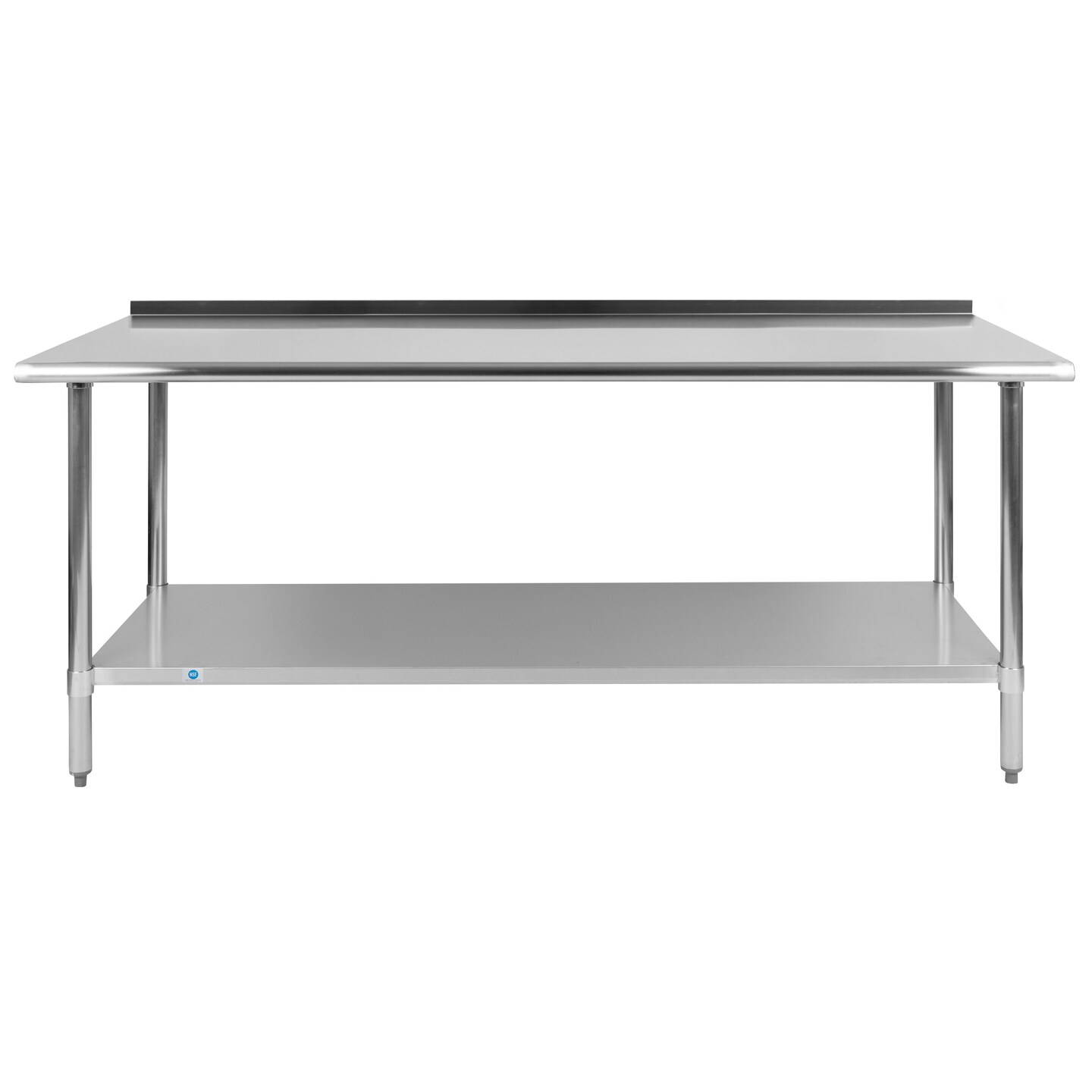 Emma and Oliver Stainless Steel 18 Gauge Prep and Work Table with Backsplash and Shelf, NSF