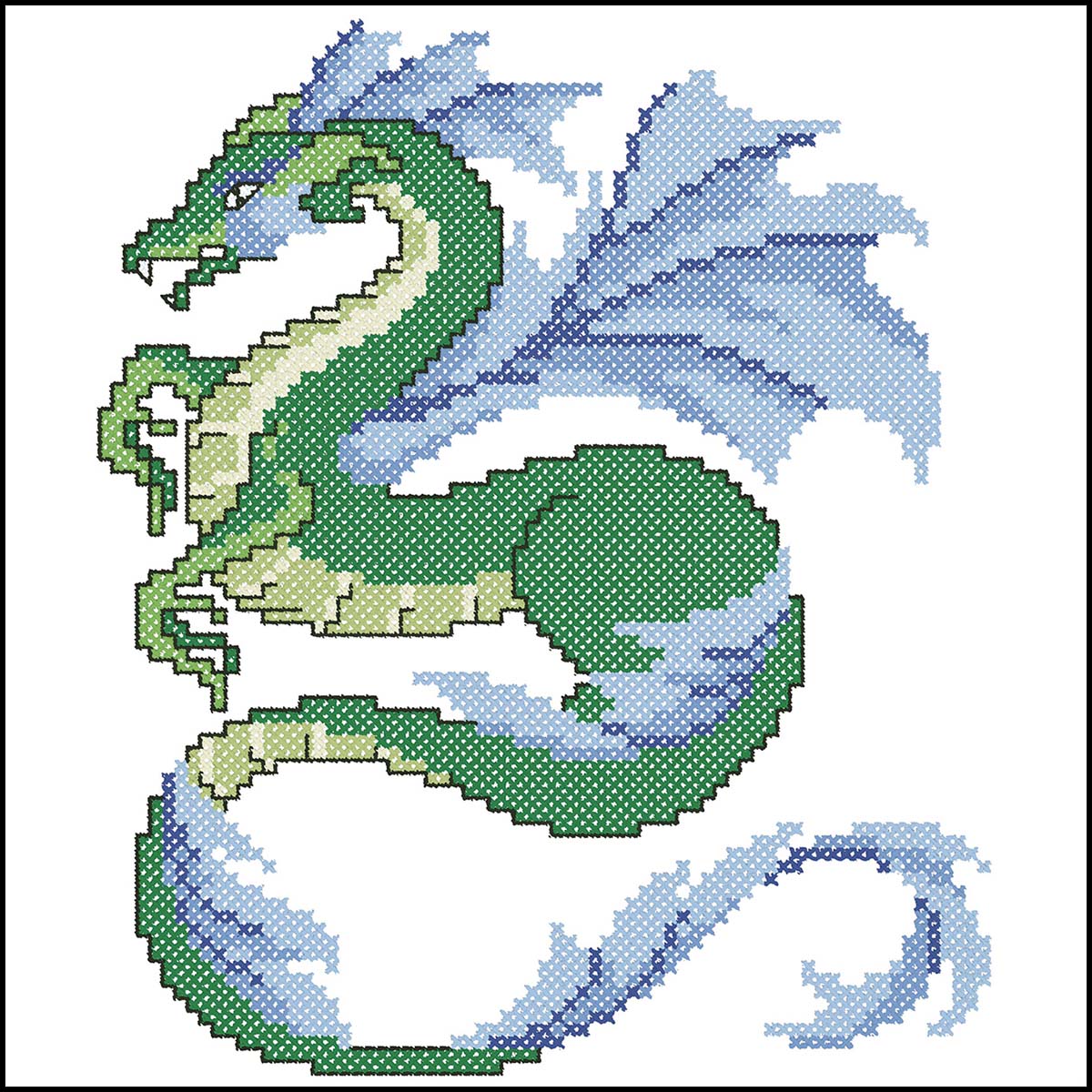 Herrschners  Dragon Quilt Blocks Stamped Cross-Stitch
