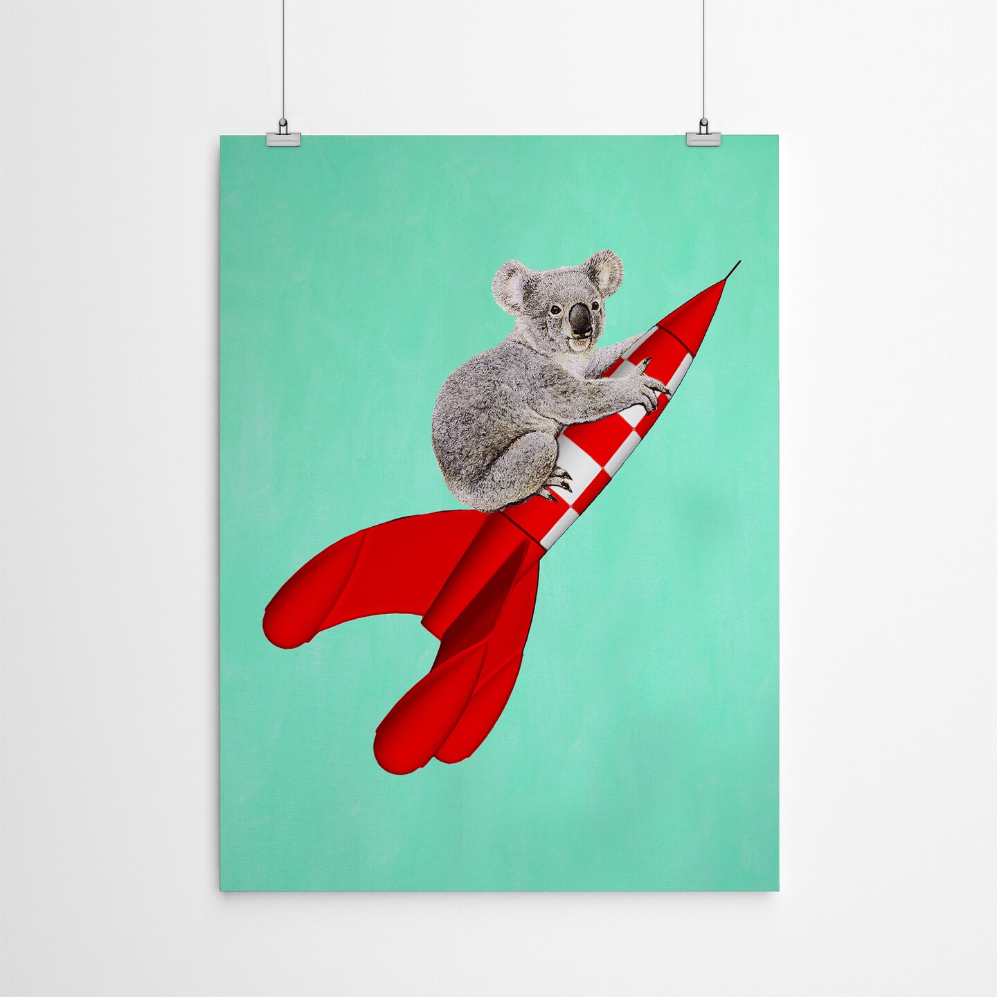Koala On Rocket by Coco De Paris  Poster Art Print - Americanflat