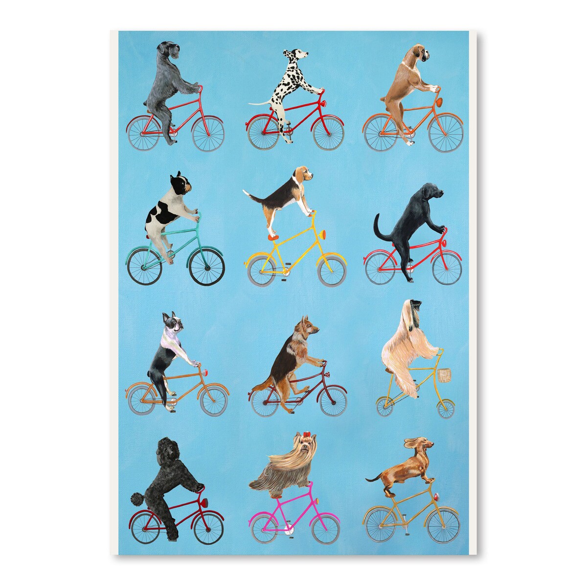 Poster Art Print - Cycling Dogs by Coco de Paris  - Americanflat