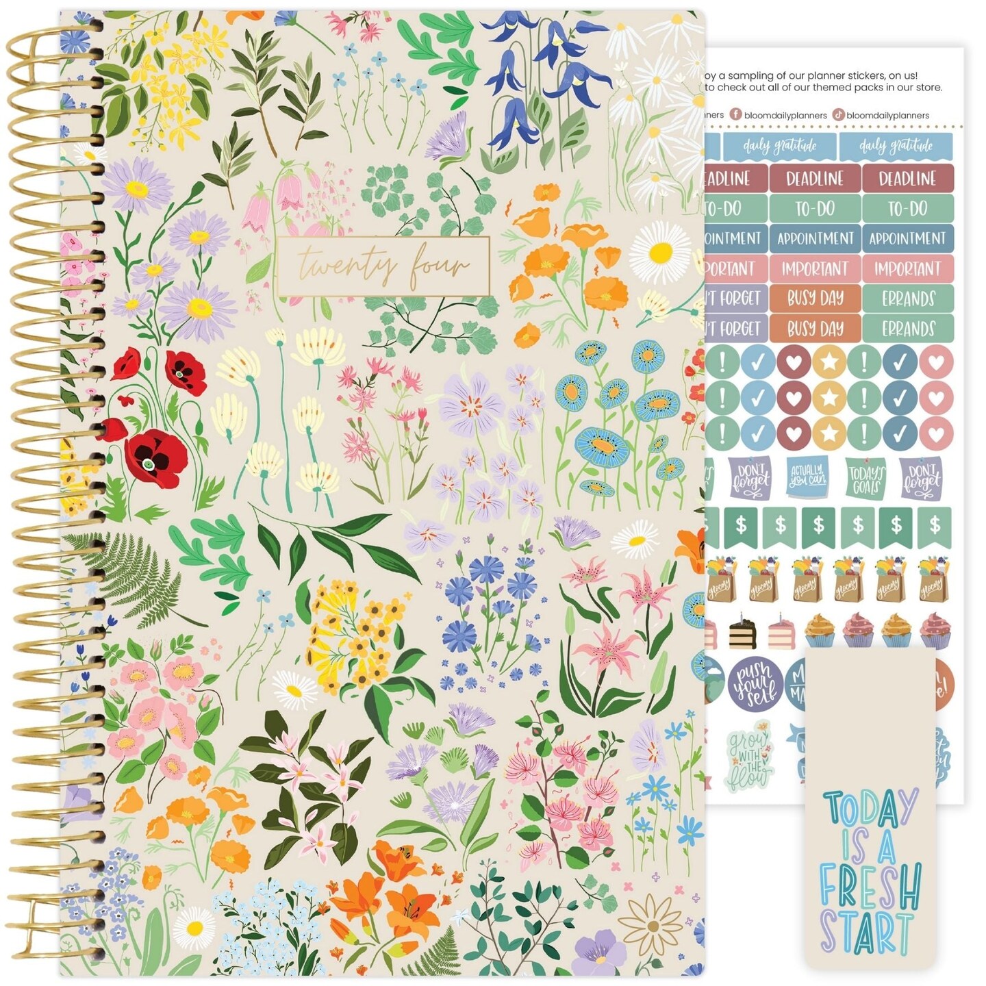 bloom daily planners 2024 Soft Cover Planner, 5.5" x 8.25", Garden