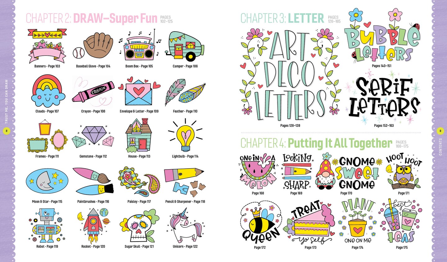 Trust Me, You Can Draw: The Super-Cute, Can't-Fail, Totally Awesome, Best-Ever Doodling, Lettering & Coloring Book